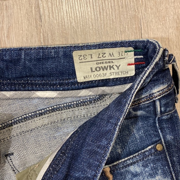 LOWKY Diesel denim pants, washed patterns & cuts, waist size 27 and length 32 - Picture 5 of 7